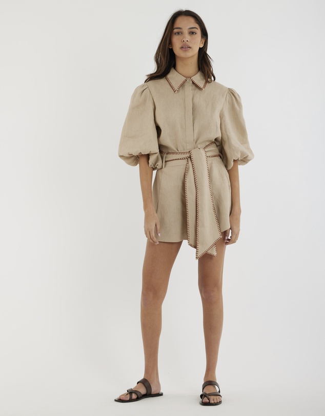 Amelius - Chloe Stitch Detail Linen Short