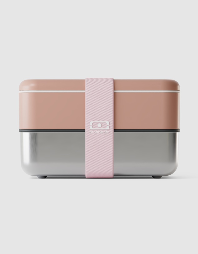 Monbento - Monbento Mb Sense Original The Two-Tier Metal Food Container Sense Original - Pink Moka