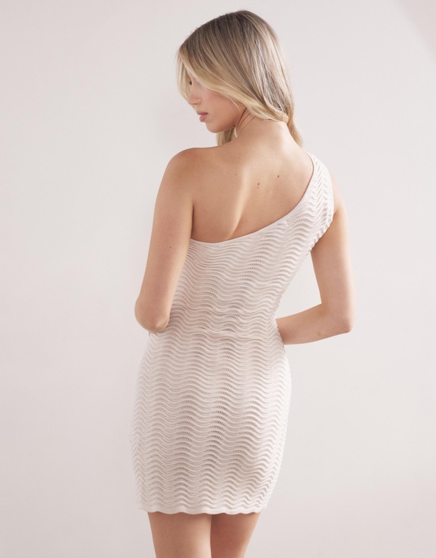 Dazie - Island Parade One Shoulder Knit Mini Dress