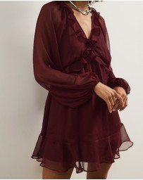 Atmos&Here - Benni Boho Mini Dress With Ruffle Detail