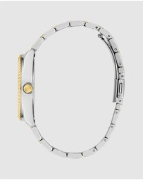 GUESS - Two-Tone Day/Date 36mm White Dial Women's Watch