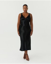Third Form - Satin Gather Bra Bias Slip Dress