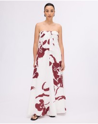 Minima Esenciales - Marlowe Linen Strapless Maxi Dress