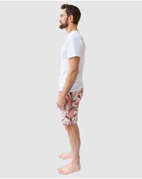 Sant And Abel - Men's Martinique® Pink Banana Leaf Sleep Shorts