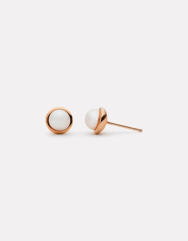 Najo - Moonbeam Rose Gold & Pearl Stud Earring
