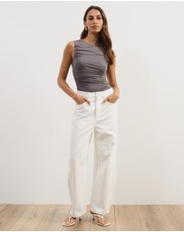 Atmos&Here - Effie Sleeveless Gathered Jersey Bodysuit