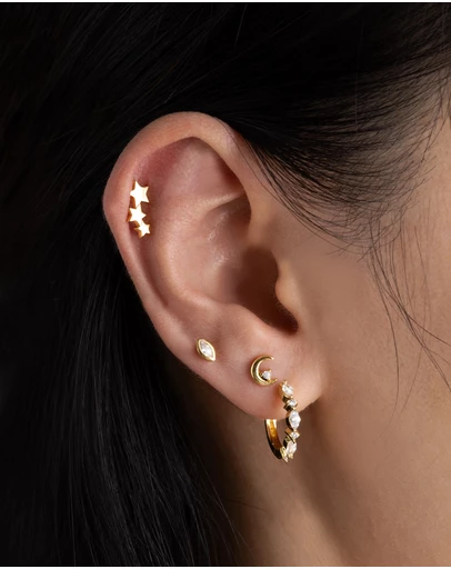 Wanderlust + Co - Marquise Bezel Gold Flat Back