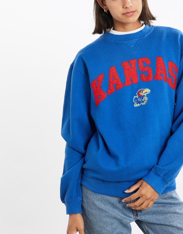 Vintage by The Real Deal - Pre Loved - Vintage NCAA University of Kansas Jayhawks Sweatshirt