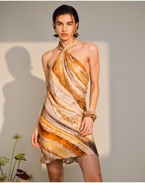 TOPSHOP - Tie Neck Halter Mini Dress