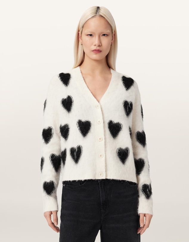 AllSaints - Scatter Heart Alpaca-Merino Blend Cardigan
