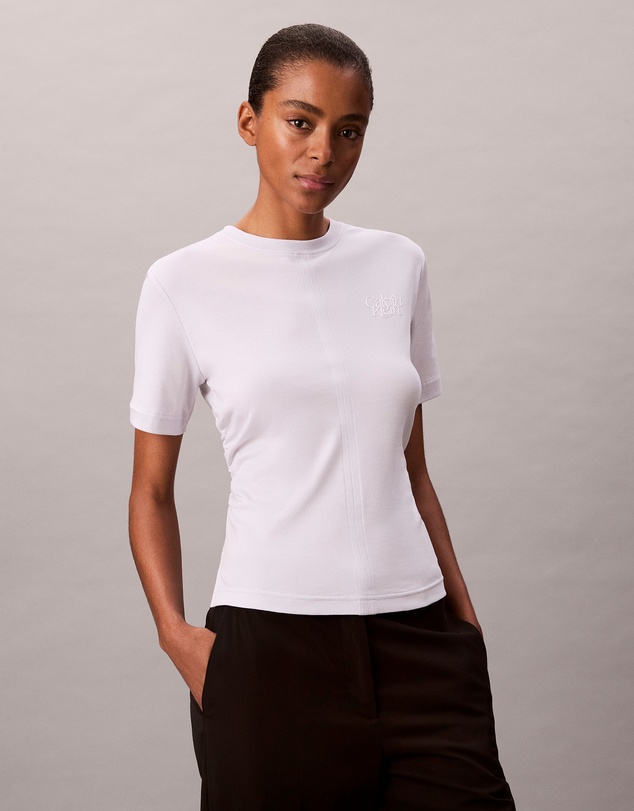 Calvin Klein Jeans - Script Logo Graphic Gathered T-Shirt