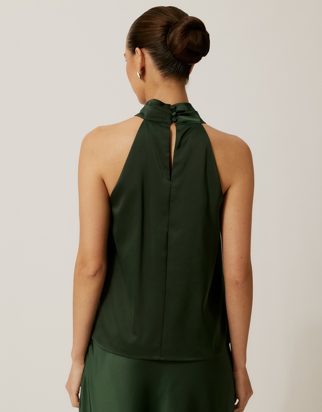 Tussah - Ruby Satin Halter Top