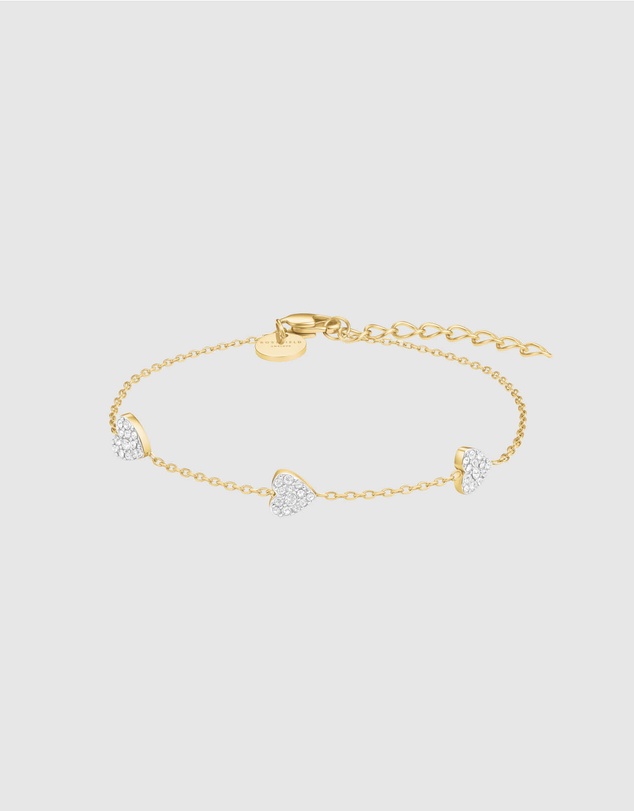 Rosefield - Three Hearts Gold-Tone Bracelet