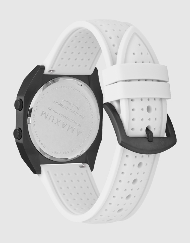 Maxum - Raglan Band White Silicone Strap Black Buckle