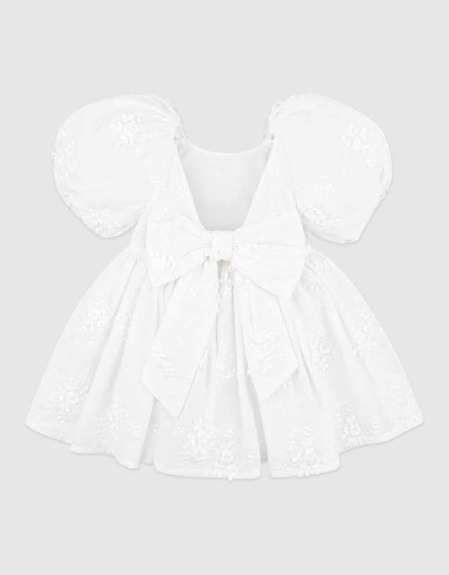 Bebe by Minihaha - Puff Sleeve 3D Floral Emb Dress