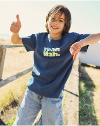 Skwosh - Yeah Nah Kids Slang Tee in Navy