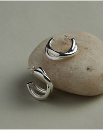 Najo - Café Silver Earrings