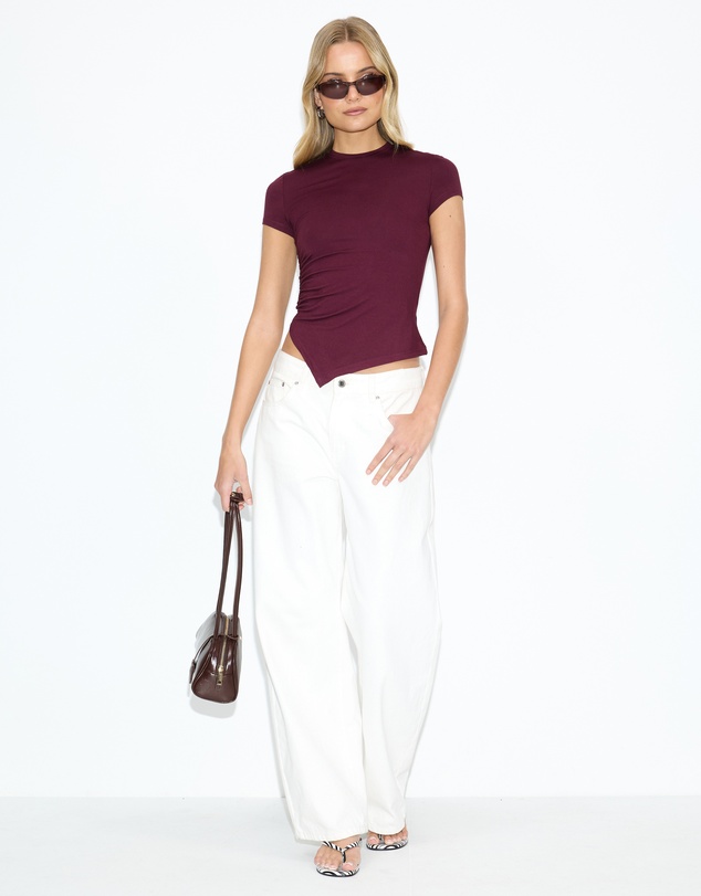 Dazie - Parker Ruched Short Sleeve Top