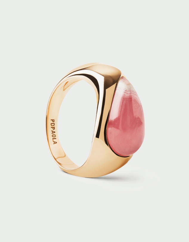 PDPAOLA - Rhodochrosite Luna Stamp Ring