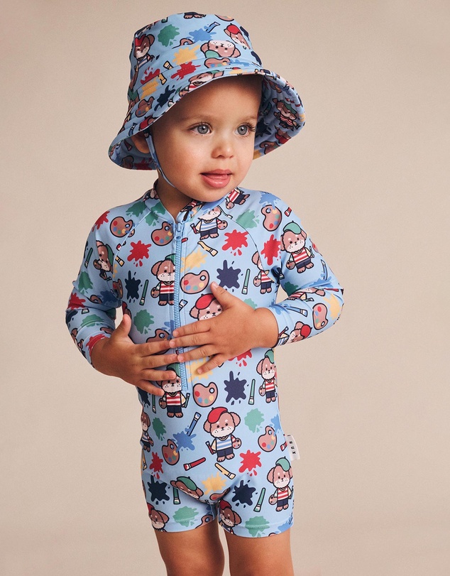 Huxbaby - Parisian Painter Pup Swimsuit - Babies-Kids
