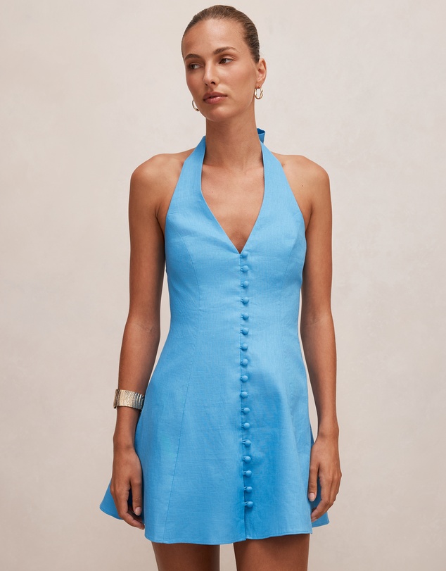 Forever New - Ina Button Front Halter Neck Mini Dress
