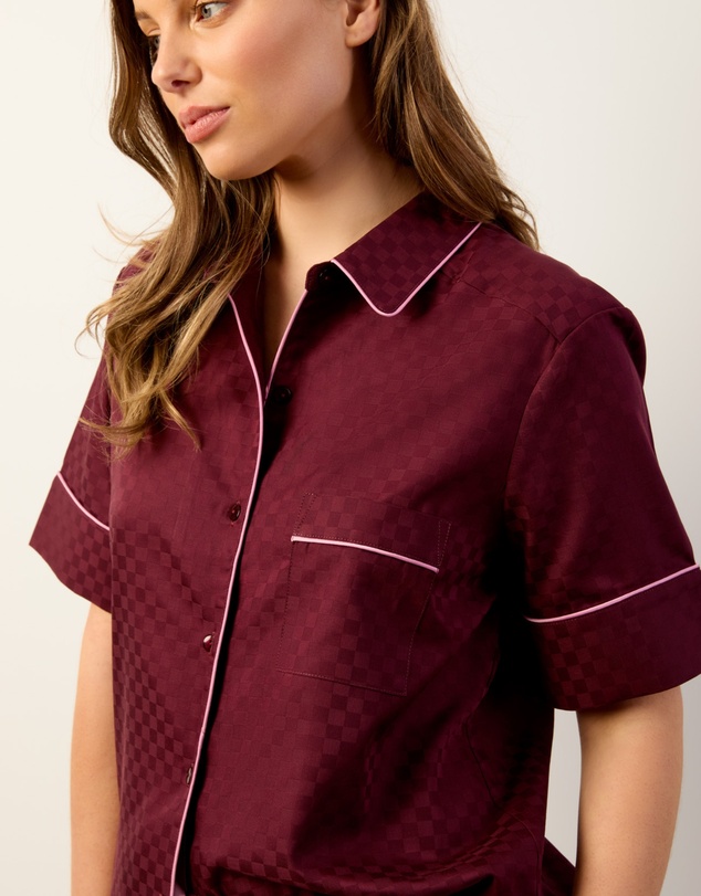 Wanderluxe Sleepwear - The Bordeaux Pyjama Set Short