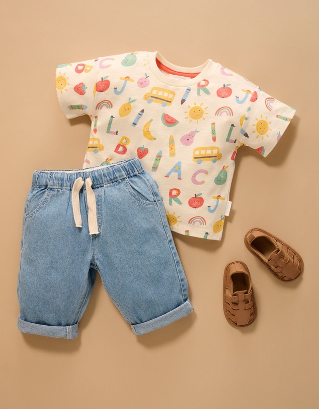 Purebaby - Alphabet Relaxed Tee -Kids-Babies