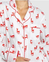 Sant And Abel - Women's Reindeer Red Long PJ Set