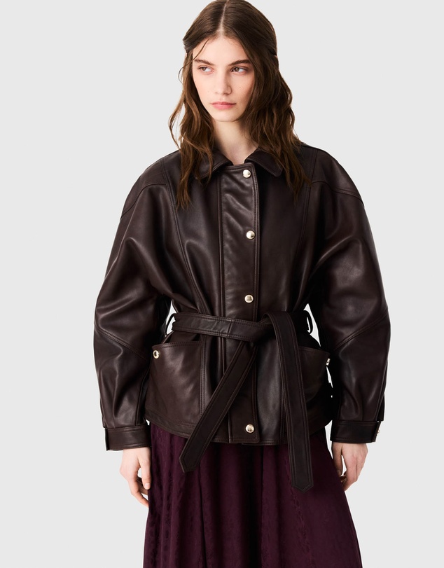 Maje - Bianino Leather Jacket
