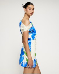 Lover - Eliza Ruched Asymmetric Mini Dress