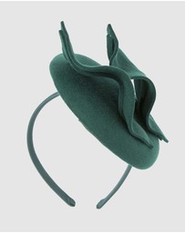 Max Alexander - Felt Winter Green Pillbox Fascinator