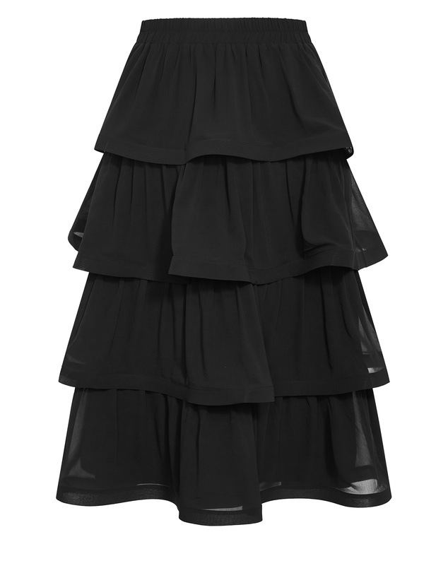 City Chic - Plus size Bianka Tiered Skirt - black