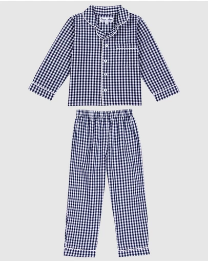 Sant And Abel - Kids Hepburn Gingham Navy PJ Set