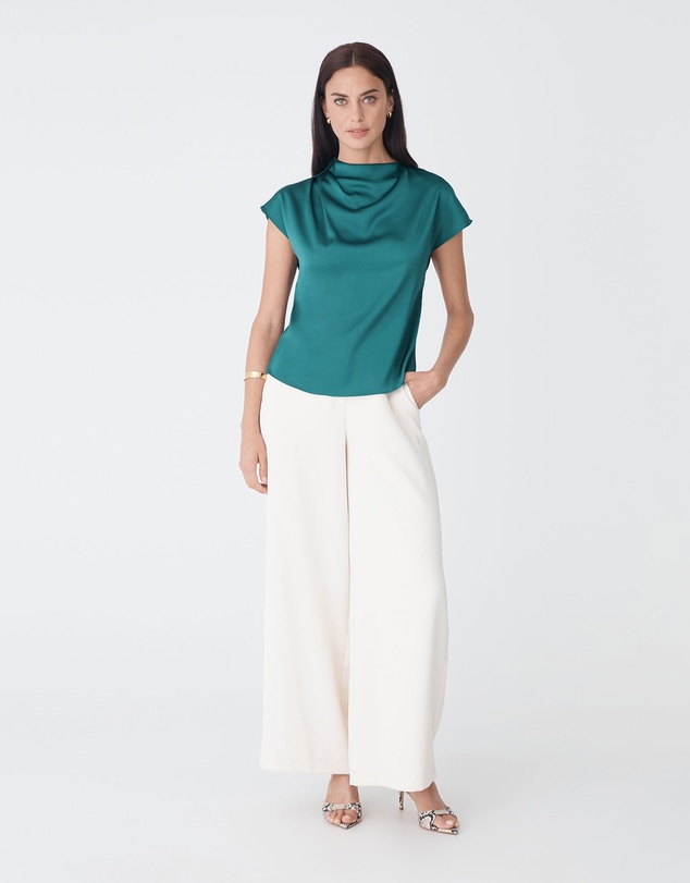 Forcast - Zafina Pleated Draped Top
