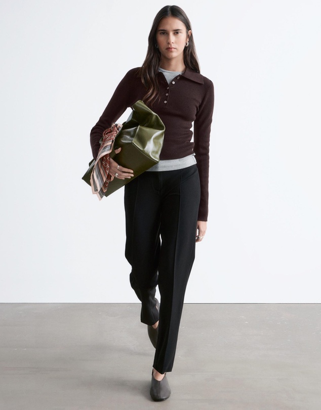 & Other Stories - Rib-Knit Merino Wool Polo Top