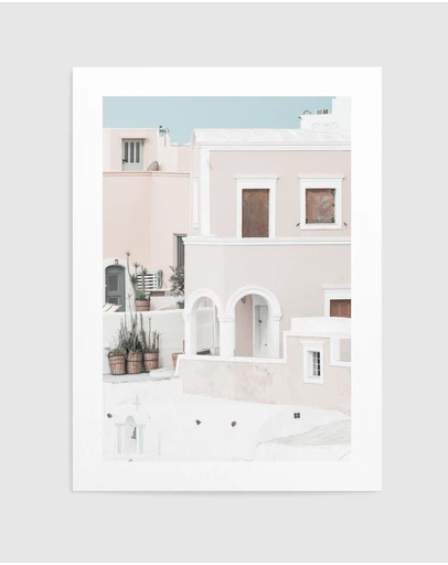 Olive et Oriel - Oia House Santorini Art Print