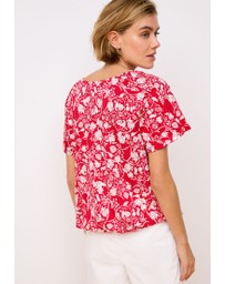 NEXT - Short Sleeve Crochet Bubblehem Top