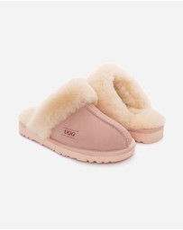 Ozwear Connection Uggs - Ugg Slippers Premium Australia Sheepskin Unisex Scuffette Suede