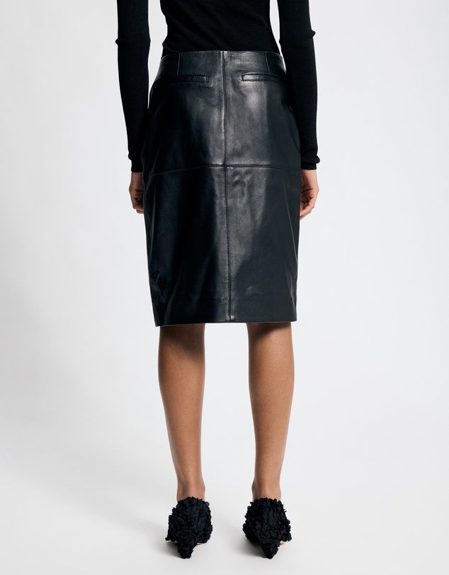 Lover - Hollis 100% Leather Midi Skirt