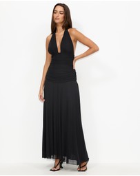 Dazie - Topaz Mesh Halter Maxi Dress