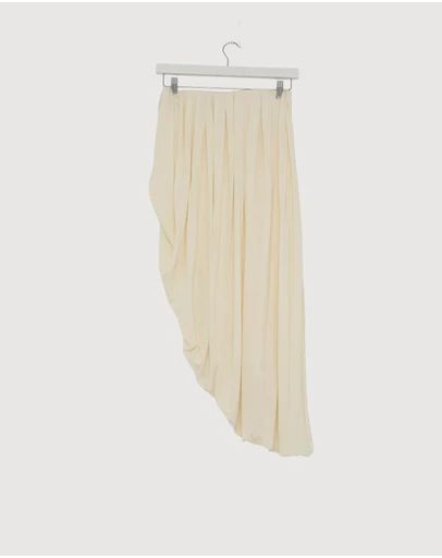 Revibe - Repaired Minima Esenciales Rue Jersey Asym Gathered Midi Skirt - AU 8