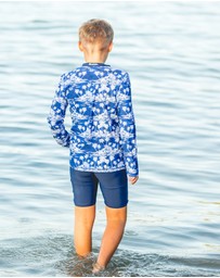 Bluesalt Beachwear - Hawaiian Palms Long Sleeve Rash Top and Matching Jammer Pant Set