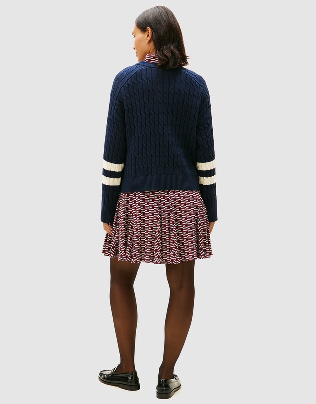 Tommy Hilfiger - Logo Embroidery Relaxed Cable Knit Jumper