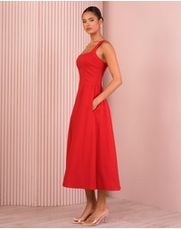 Azzurielle - Taubie Full Skirt Midi Dress