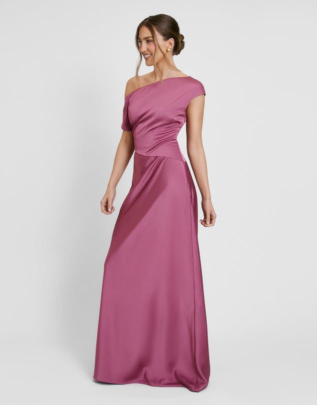 Six Stories - Asymmetric Satin Bridesmaid Dress