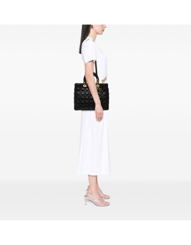 Pre-Loved by Azura Reborn - Pre-Loved Large Lambskin Cannage Lady Dior