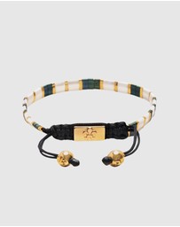 Nialaya Jewellery - Women's Bracelet with White, Patina Green and Gold Miyuki Tila Beads