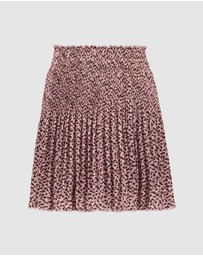 Like FLO - Old Pink Dot Print Pleated Skirt - Kids-Teens