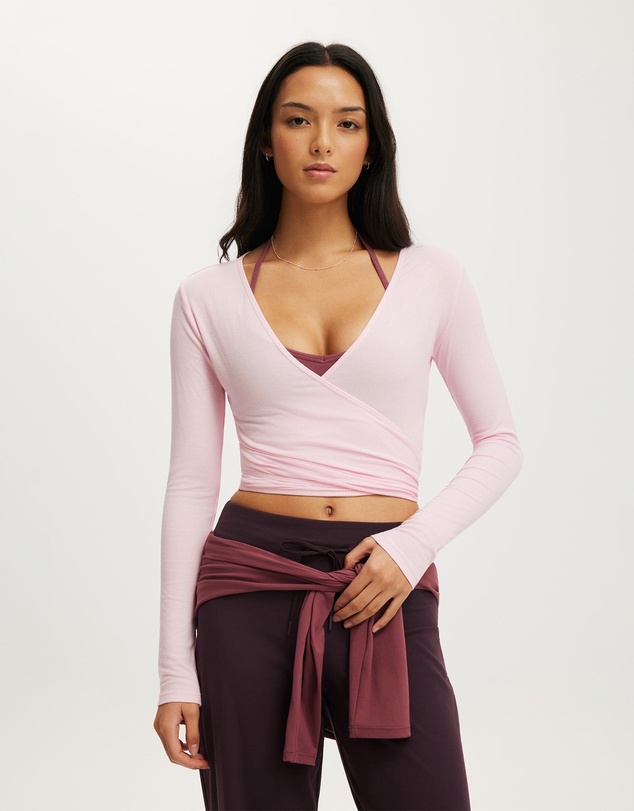 Cotton On Body Active - Active Rib Cross Front Long Sleeve