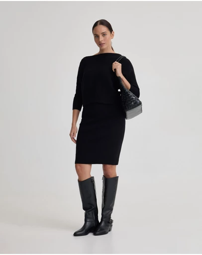 Oxford - Emma Off Shoulder Knit Dress